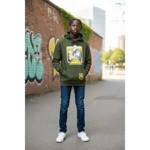 Star Wars‎ The Mandalorian Hoodie Grogu Graphic Olive Green Unisex XL